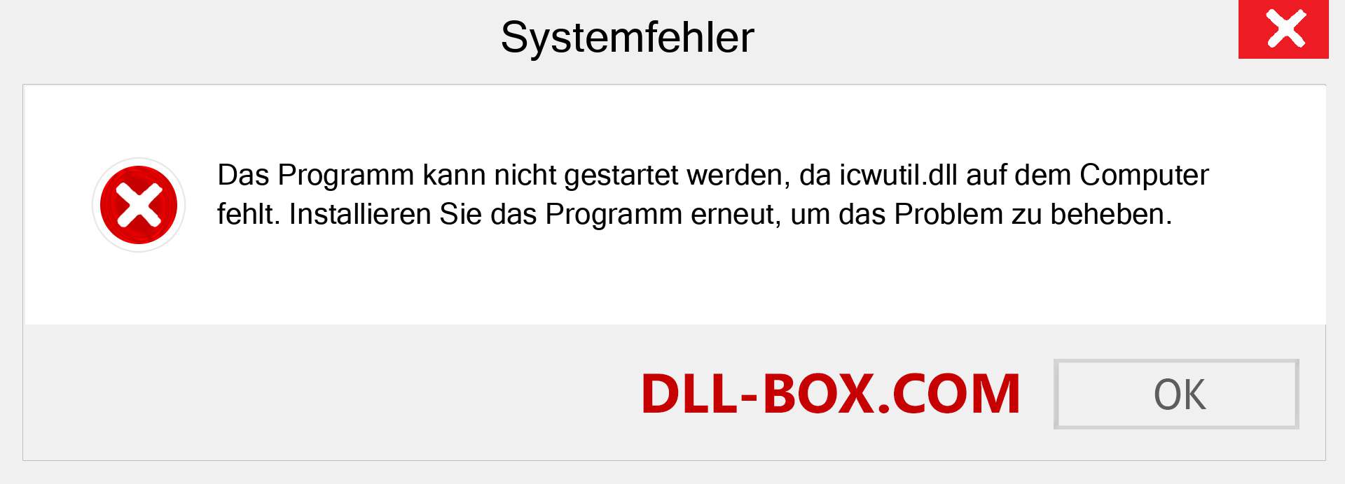 icwutil.dll-Datei fehlt?. Download für Windows 7, 8, 10 - Fix icwutil dll Missing Error unter Windows, Fotos, Bildern